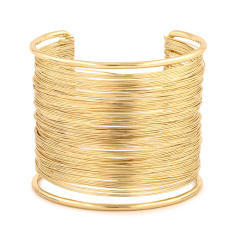 GOLD EXTRA WIDE MULTI WIRE OPEN BANGLE
