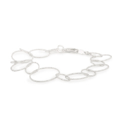 FINE LIGHTWEIGHT LOOPS FORM THIS SILVER BRACELET