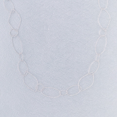 31" SILVER DELICATE FROSTED LONG LOOP CHAIN W/ EXTENDER