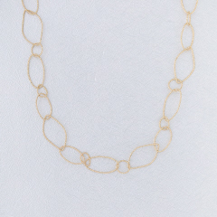 31\" GOLD DELICATE FROSTED LONG LOOP CHAIN W/ EXTENDER
