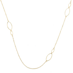 33" LONG, GOLD DIAMOND CUT LOOPS CHAIN WITH EXTENDER