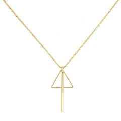 30" GOLD CHAIN WITH TRIANGLE AND BAR COMBO DROP