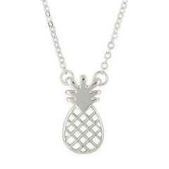 18' BOXED PINEAPPLE NECKLACE IN FAUX SILVER