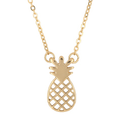 18\" GOLD BOXED PINEAPPLE NECKLACE