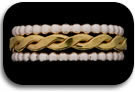 Gold Filled Thick Braid with Two Sterling Silver Beads