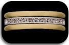 SS Eternity C.Z. Thumb Ring with two GF  Thick Thumb Rings