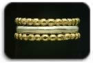Sterling Silver Thick with two 14kt. Gold Beads